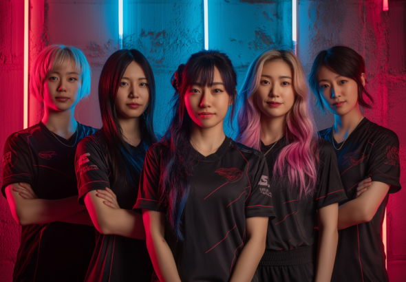 washizu7773 all female japanese esports team group photo neon l 2236fce4 9288 4741 9b84 63b8659e4928